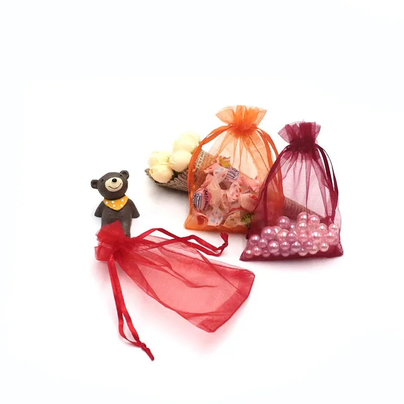 결혼식 크리스마스 생일 선물 포장에 대 한 50 개/몫 Organza 가방 쥬얼리 Tulle Drawstring 가방