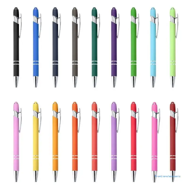 6 Pieces 2-in-1 Ballpoint Pen with Stylus Tip Retractable Ballpoint Pen Black Ink Write Smoothly Business Gift Pens DropShipping