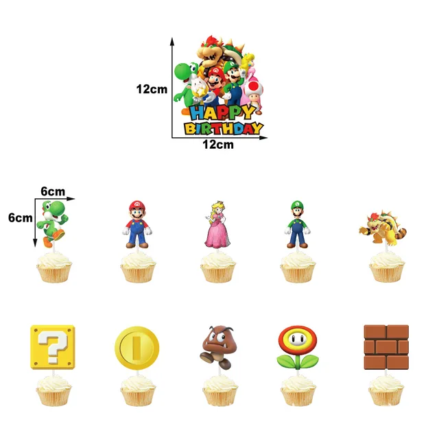 Bolo do tema do jogo Super Mario Decorar, Modelo Cogumelo, Inserir, Mesa de  sobremesa, Vestir, Presente de aniversário para amigos, Ornamento -  AliExpress