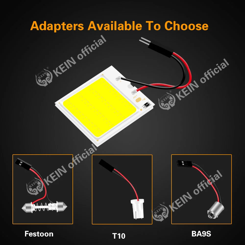 KEIN 1PCS W5W T10 COB Car Led Vehicle Panel Lamp C3W C5W C10W BA9S festoon interior Panel map reading dome Vanity Mirror Lights