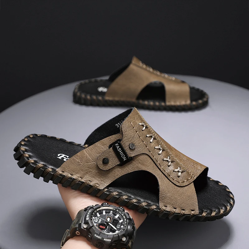 New Trend Men Sandals Outdoor Male Slippers Quick Dry Beach Slide Sandals Casual Nons-lip Half Drag Flip-flops Wading Aqua Shoes