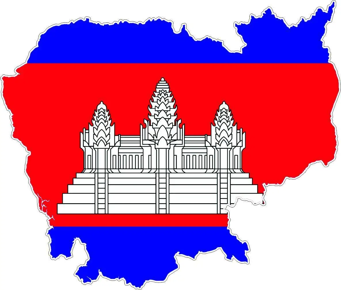 

Виниловая наклейка на автомобиль, карта, флаг, внешняя Наклейка на стену, macbbook, Камбоджа