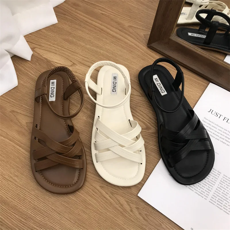 

Mori Is A Retro, Cross-knit, Soft-soled Sandal, 2023, New Fairy, Strappy Open-toed Roman Shoe