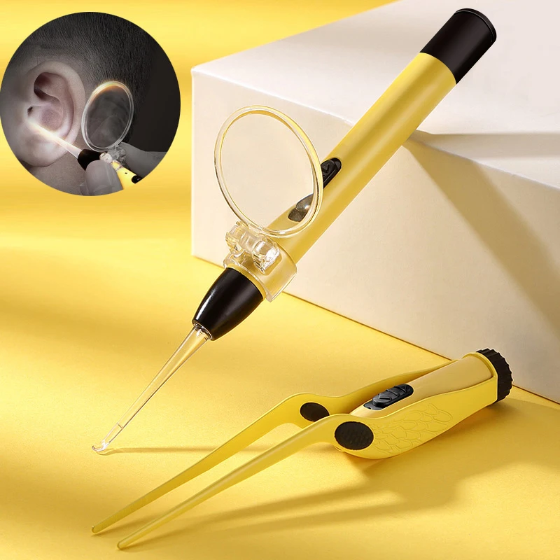 Luminous Ear Cleaner Ear Wax Removal Tool Flashlight Earpick Ear Cleaning Earwax Remover Ear Curette Light Spoon Ear Dig