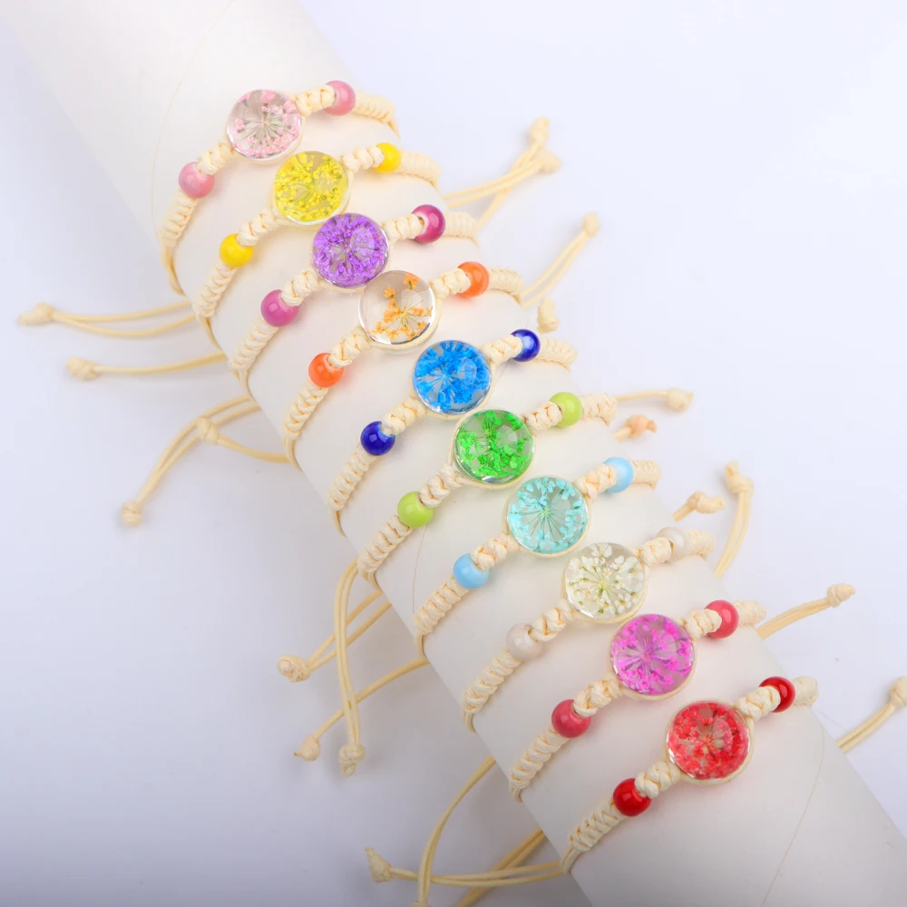 10 Teile/los Mode frauen Gewebte Keramik Armband Vintage Getrocknete Blume Seil Männer Schmuck Zubehör Party Paar Freundschaft Geschenk – Detail 4