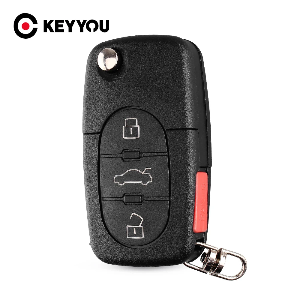Чехол-книжка KEYYOU 10x для Audi TT A4 A6 A8 S4 S6 S8 старые модели CR1620/CR1616 3 кнопки чехол ключа с