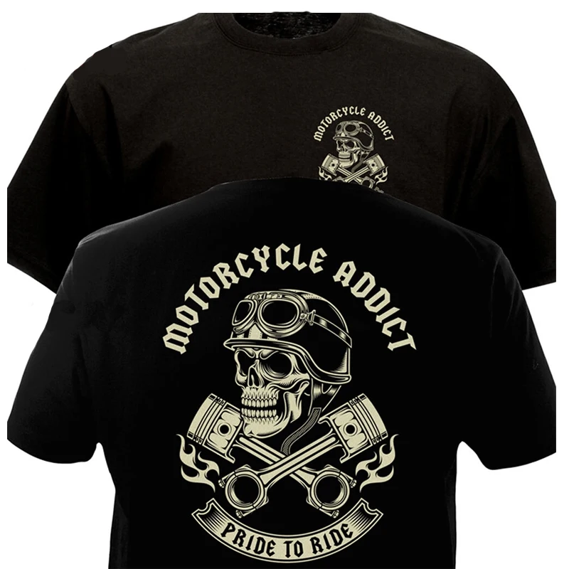T-shirt Motociclista Chopper Bobber Stile Rocker Teschio Slogan *4107 Nero - Foto 9