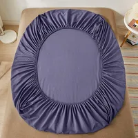 Drap-housse 100% coton avec bande élastique, housse de matelas de couleur unie pour lit simple, Double, King, Queen, 140/150/160/180x200 5