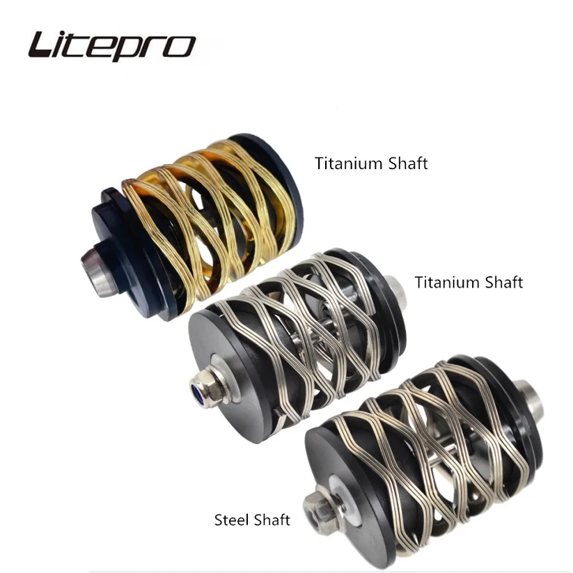 Liteproelite Bicicletta Pieghevole In Acciaio/Titanio Axle Spring Suspension Ammortizzatore Posteriore A Tre Strati Per Brompton 3Sixty