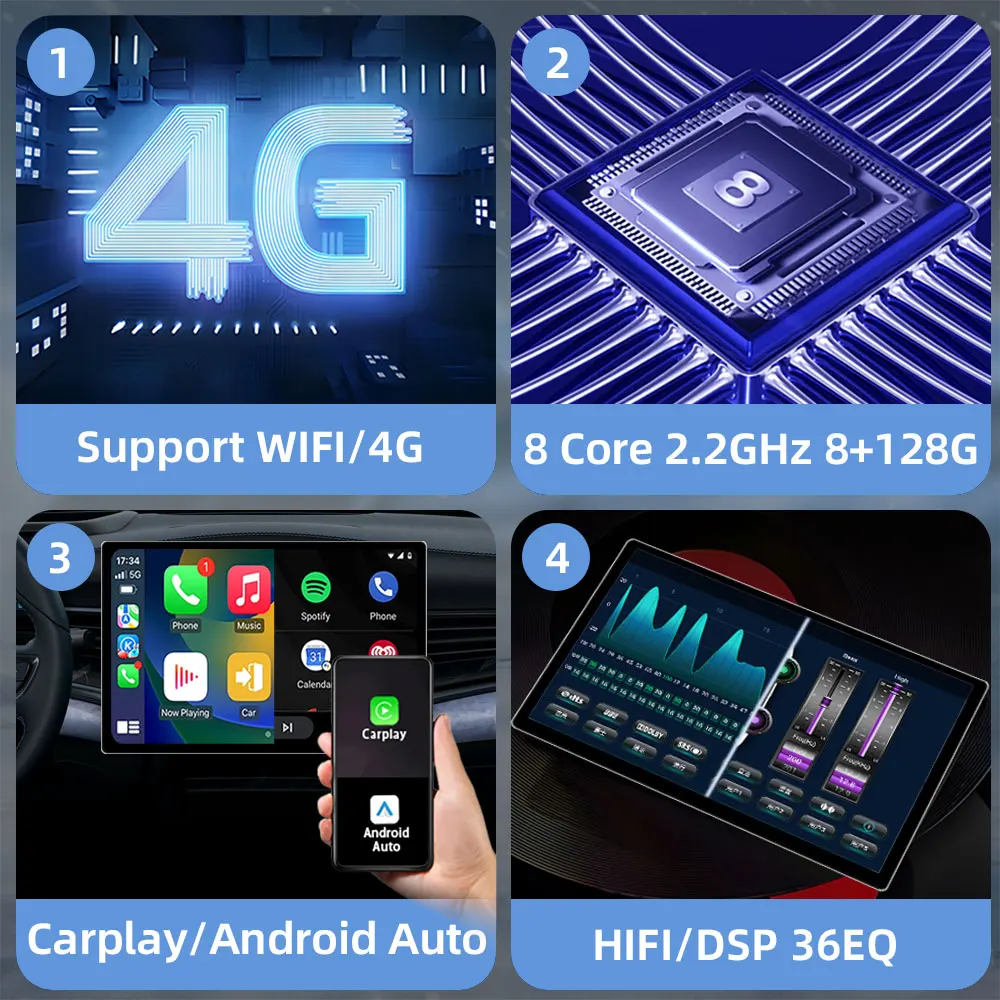 11.5"Android 13 Car Radio 2000*1200P QLED Universal Multimedia Stereo 2 Din GPS Head Unit Video Player For KIA Honda Nissan Ford