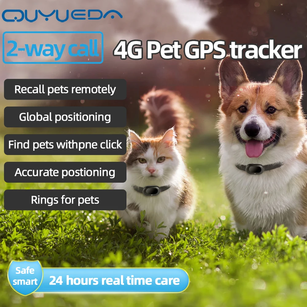 GPS Tracking Collar gps tracker For Pet Locator 1300mAh Battery Large Capacity IP67 Waterproof Anti-theft Tracker 2-Way Call WIFI GEO Fence