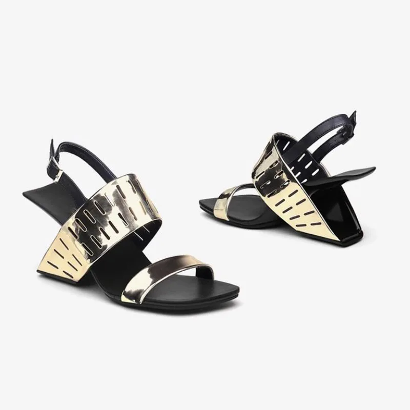 

Phoentin Design modern sandals for Women 2023 summer Genuine leather novelty hollow sandals hollow out high heel shoes FT2641