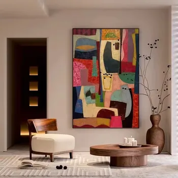 Stampe su poster in stile Picasso Abstrazione geometrica colorata Pittura su tela Immagine di arte della parete per soggiorno Decorazioni per la casa Cuadros