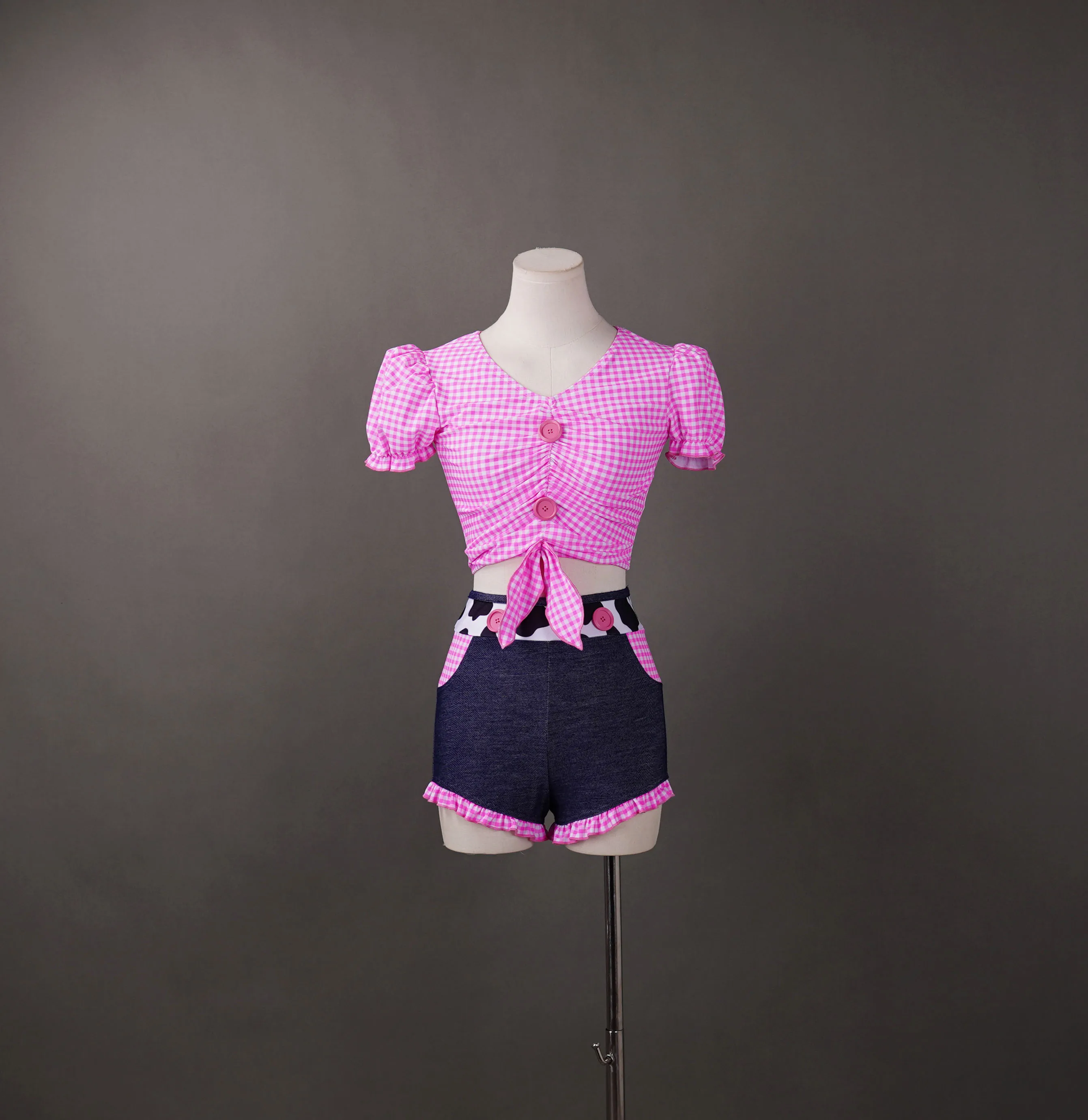 strapless open back dress Queen of Sparkles Striped Pink Disco Cowgirl Icon Short Extra Large