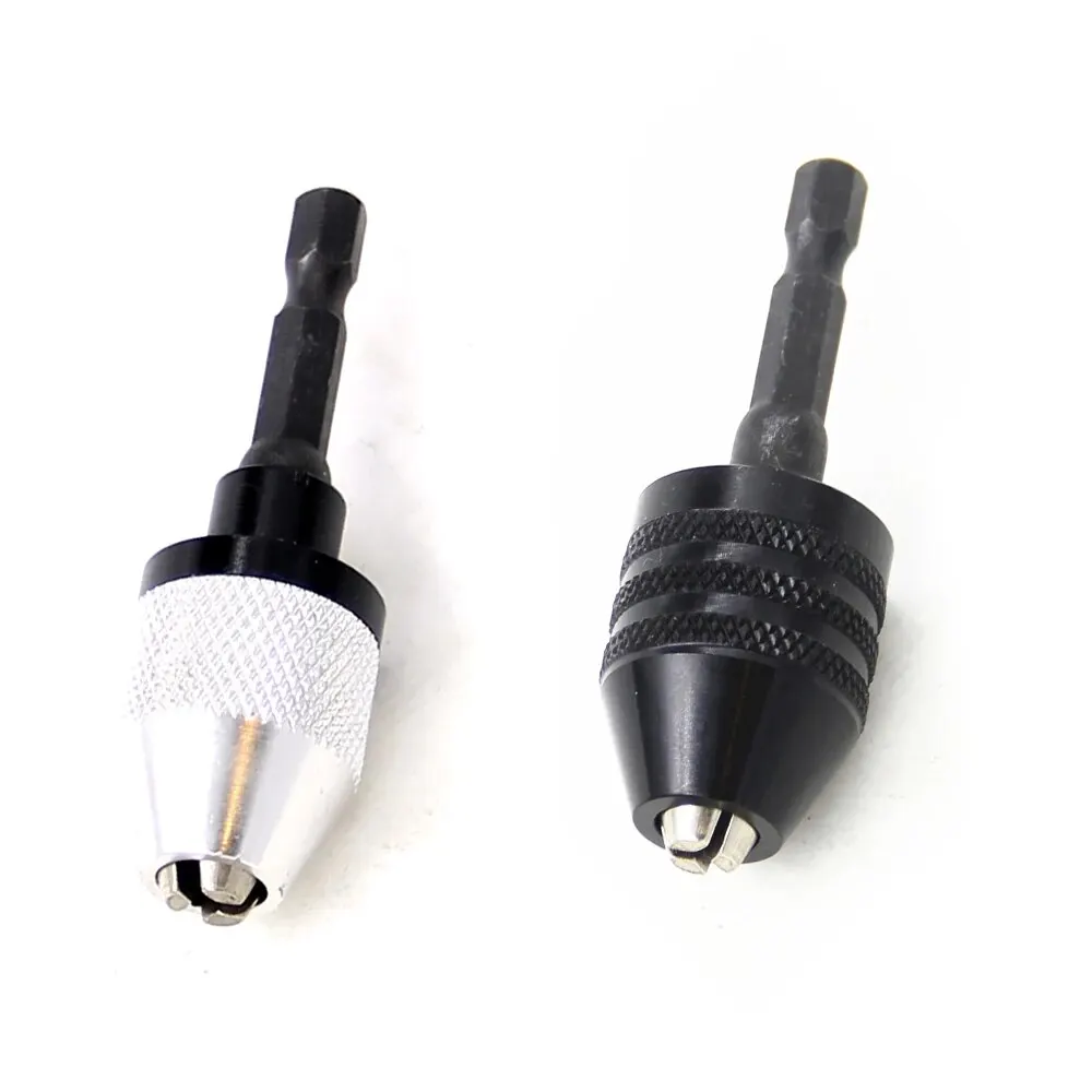 Self centering drill chuck set with durable metal body and easy grip