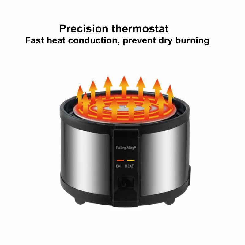450W Travel Pot Mini Portable 304 Stainless Steel Electric Hot Pot Electric Boiling Pot Small Hot Pot Steamer Stew Pot 110-240V 4