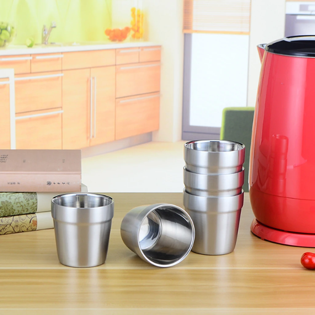 1/2/4pcs 180ml Stainless Steel Water Mug Cup for Picnic Dinner Party Camping