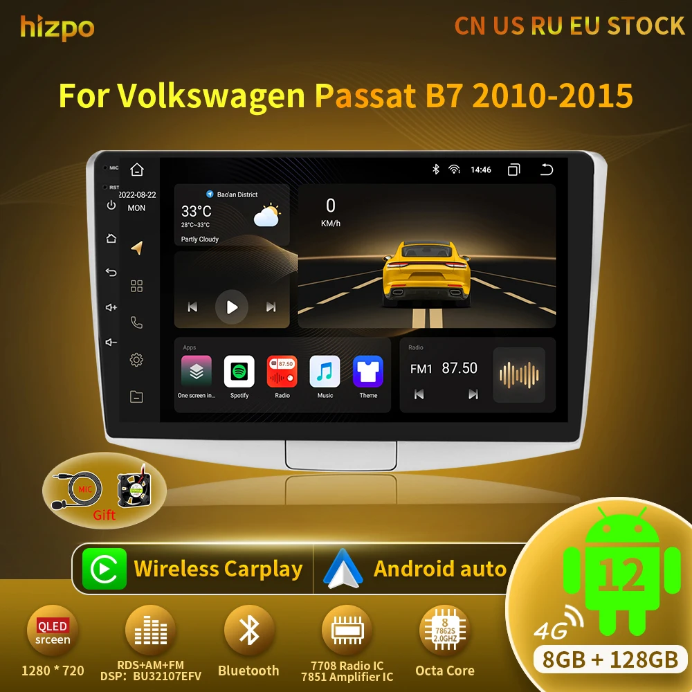 Hizpo Android Head Unit for Volkswagen VW Passat B7 20102015 Car Radio