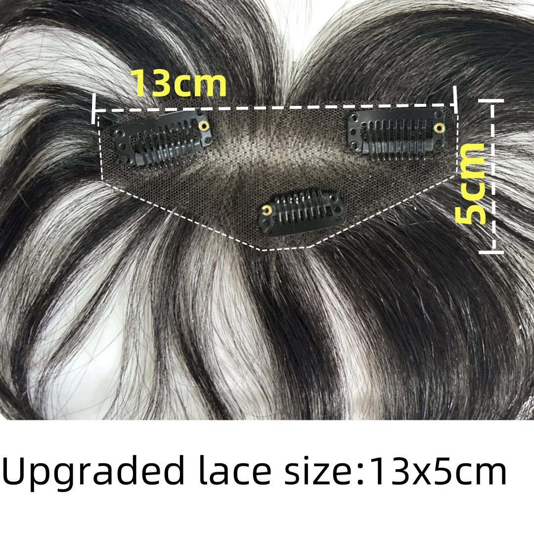 Natural Human Hair Clip In Bangs Topper 10