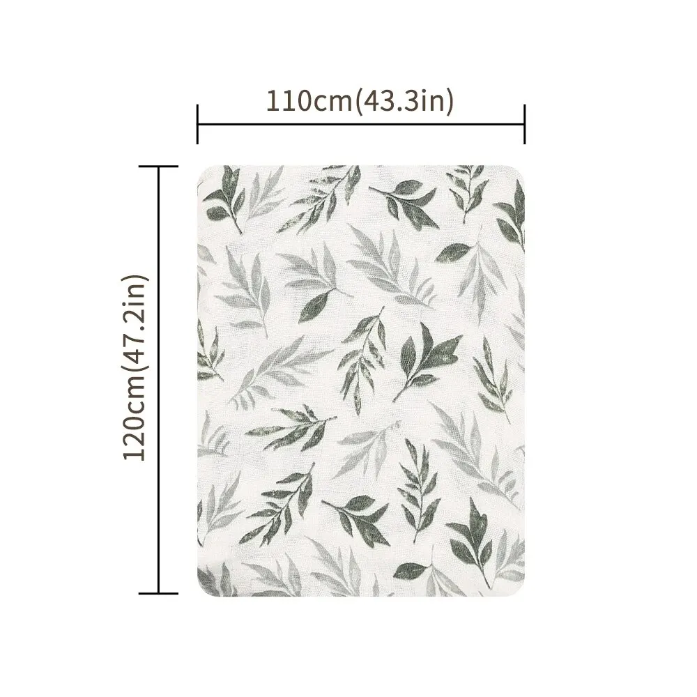 100% Cotton 120*110cm 2 Layers Newborn Baby Bath Towel Wrap Muslin Swaddle Blankets 6