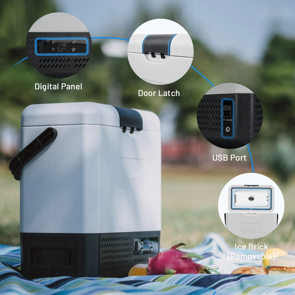 18L Portable 12/24V Mini Cooler Box alpicool Car Mini Freezer Compressor Refriration for Camping Outdoor Durable Plastic