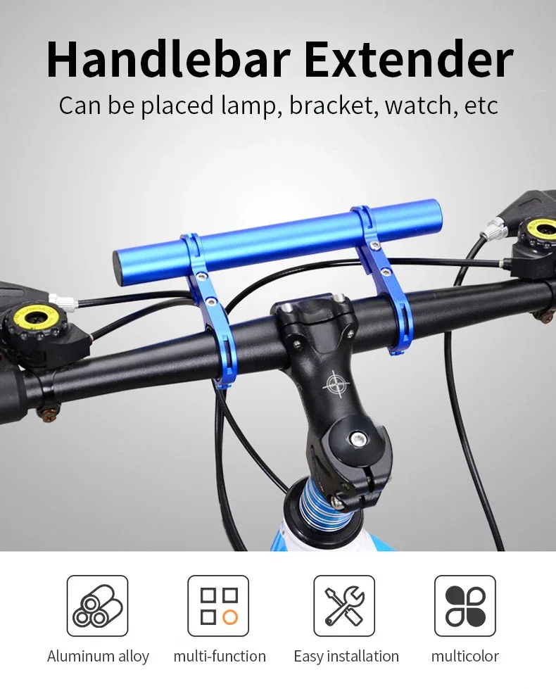 Support Rallonge Pour Lampe De Vélo – Montage Sans Outils – Compatible VTT, Vélo De Route – Noir - 6