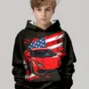 Kids 3D Car Print Hoodie – Boys Spring/Fall Casual Pullover 2