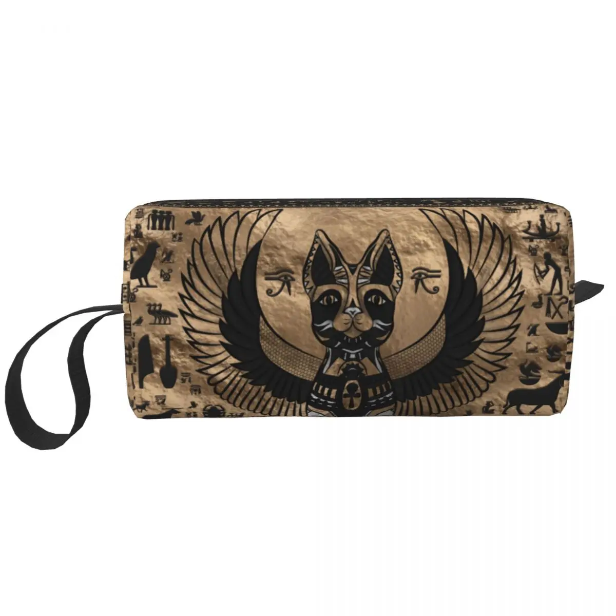 

Египетская кошка, богиня Bastet, косметичка, большая косметичка для мужчин и женщин, сумка для туалетных принадлежностей, комплект Dopp