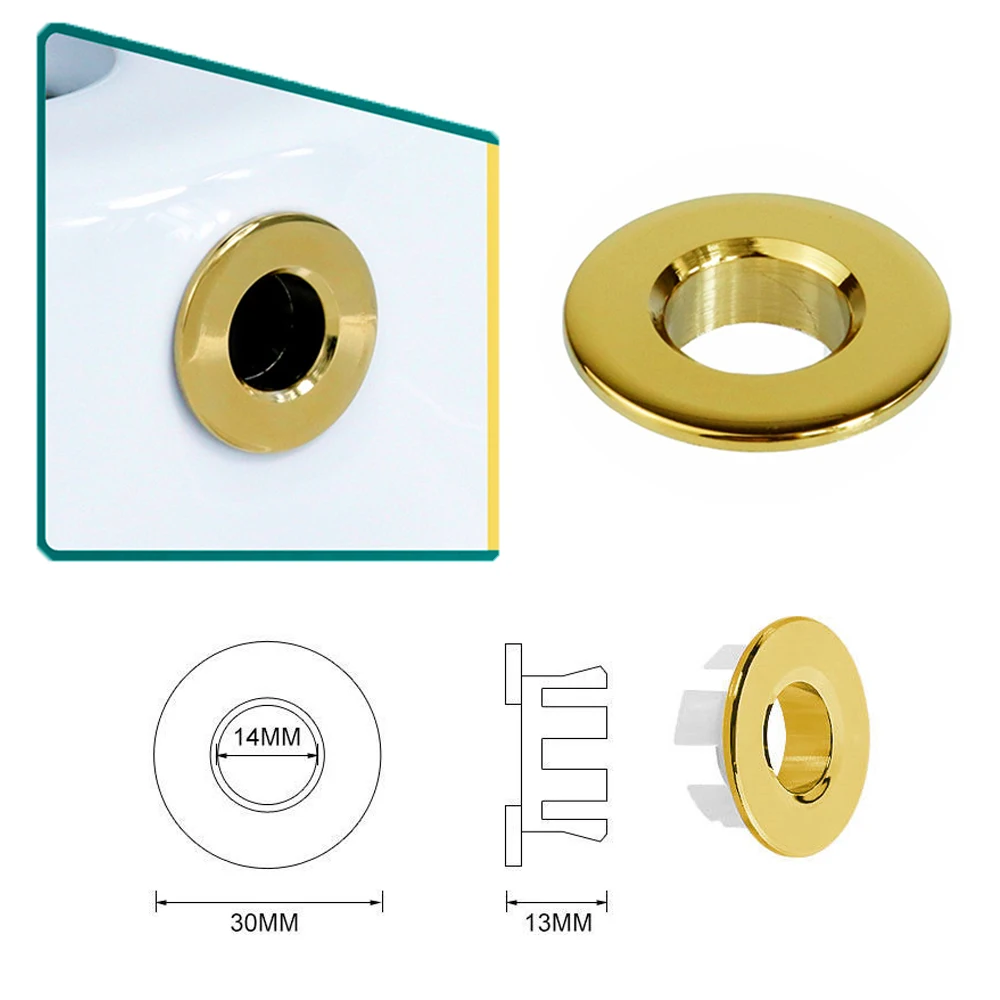 Elegant Brass Bathroom Basin Overflow Cover - Round Chrome Accessory