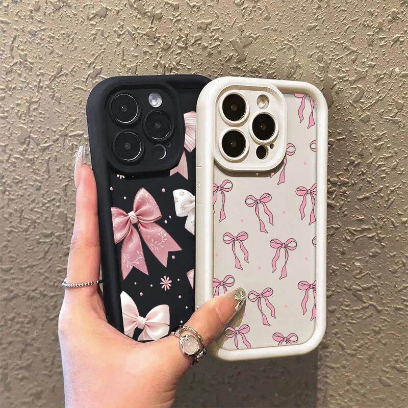 Luxury Cartoon Bow Matte Silicone Phone Case