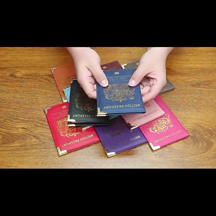 Custodia Per Passaporto Brexit In Pelle PU Blu - Con Protezione RFID, Tante Tasche - 2