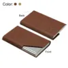 2Pcs Business Card Holder PU Leather Flip Slim Name Cards Protector Case for Women Men Fashion Business ID Credit Card Holder 3