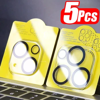 1-5Pcs Tempered Glass for iPhone 17 16 15 14 13 Pro Max Plus Mini Camera Lens Protector Black Circle Protective Lens Film Cover 1