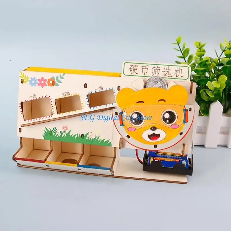 U75B DIY 나무 동전 분류기 교육 세트 어린이를 위한 물리학 학습 실습