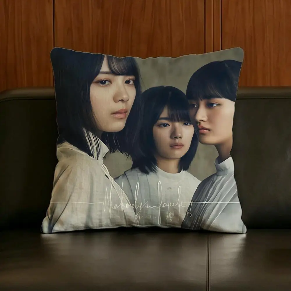 쿠션 커버 천연 린넨 베갯잇 세트, 소파, 침실 및 의자용 올인원 장식 Jpop S-SAKURAZAKA46