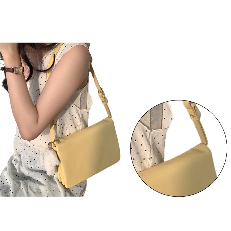 Elegant PU Leather Shoulder Bag for Women Fashionable Crossbody Purse Armpit Bag E74B
