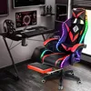Gaming Chair with Massage and LED RGB Lights Chair with Footrest High Back Video Game Chair with Linkage Armrest Gaming Chairs 1