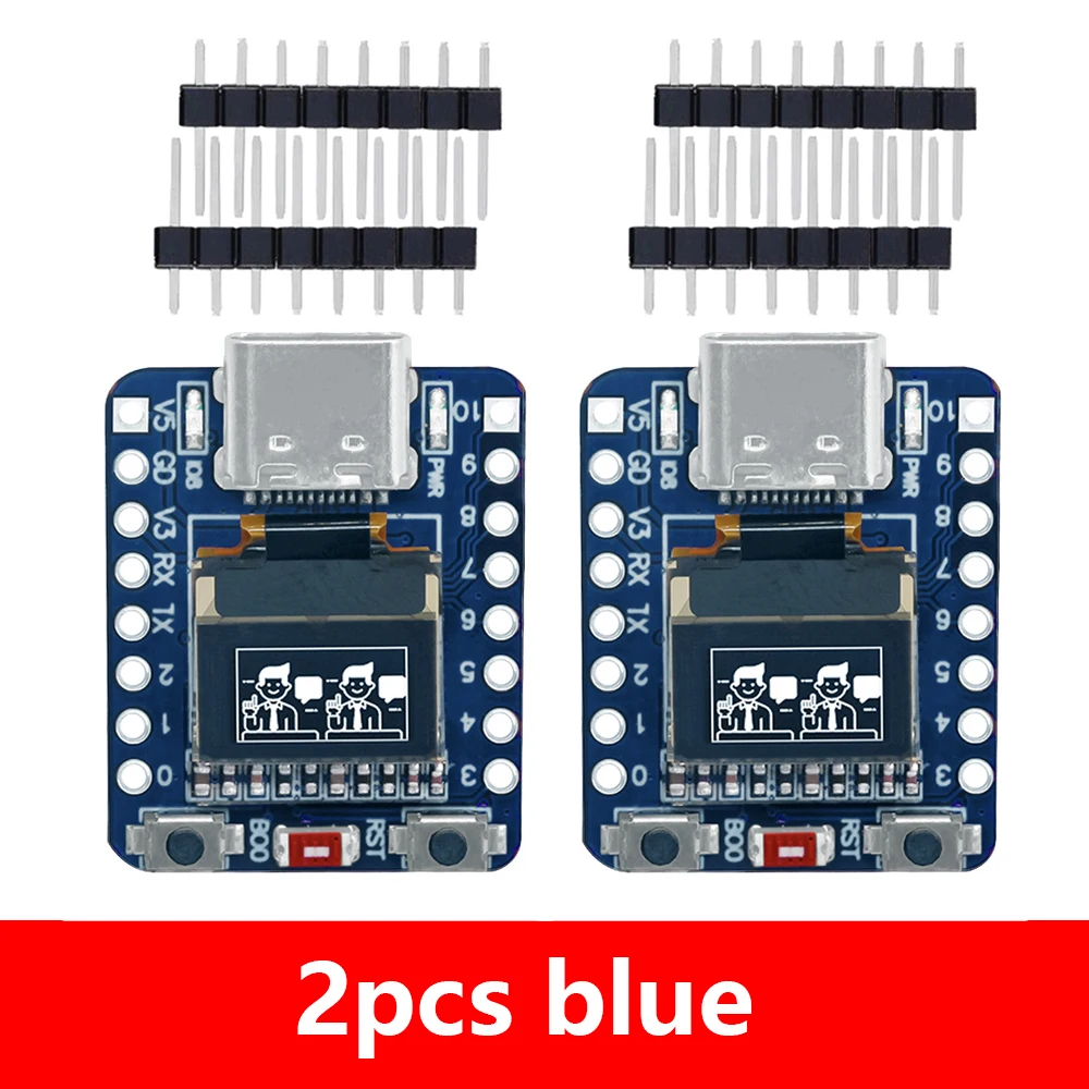 ตัวเลือกสินค้า 1 ~ 4PCS MINI ESP32-C3 บอร์ดพัฒนา 2.4G Wifi 4 BT โมดูล 0.42 นิ้วจอแสดงผล OLED 4MB แฟลชเสาอากาศเซรามิค USB Type-C