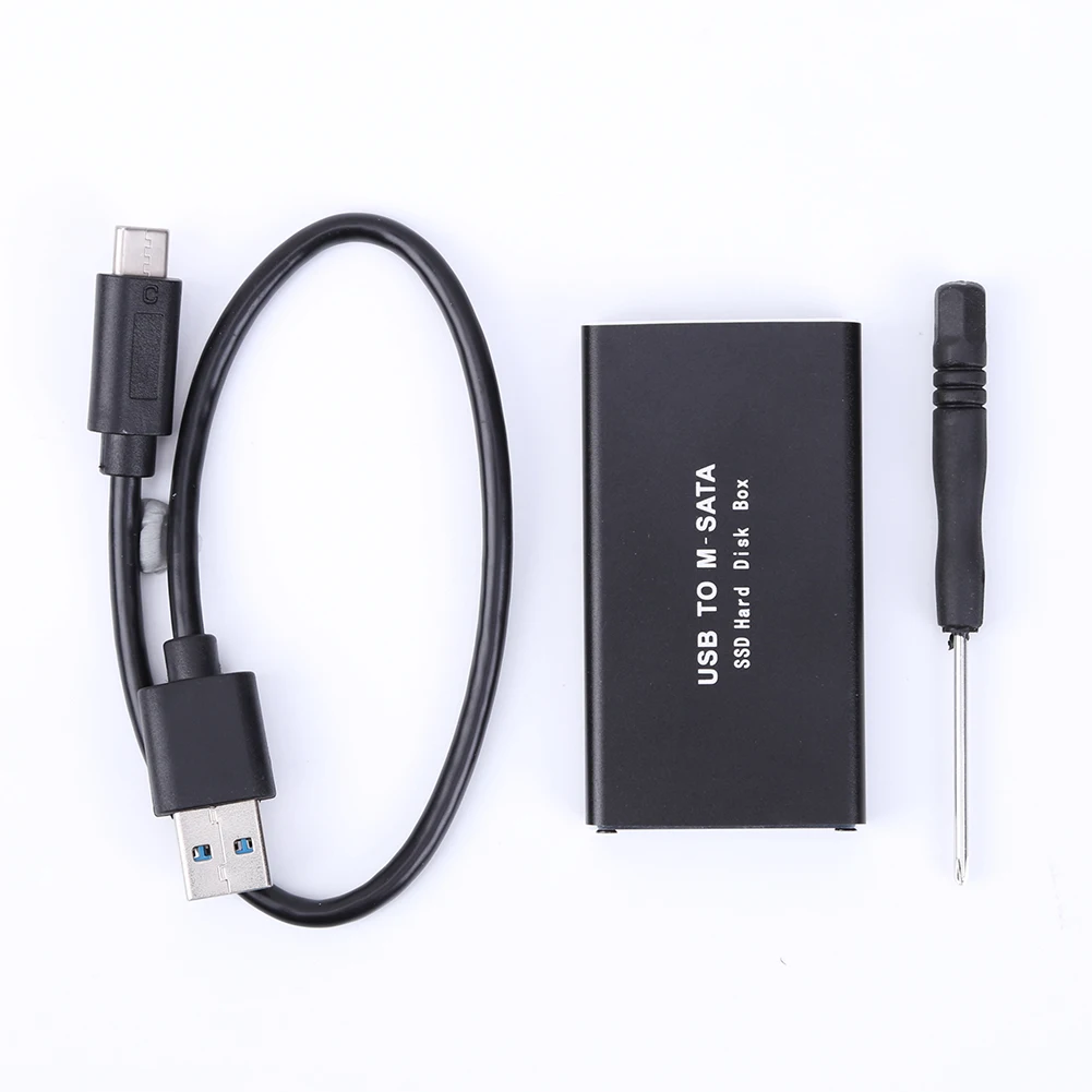 mSATA-USB 3.0/3.1 SSD 인클로저 외장형 HD 하드 드라이브 디스크 박스 스토리지 미니 sata SSD 케이스 어댑터