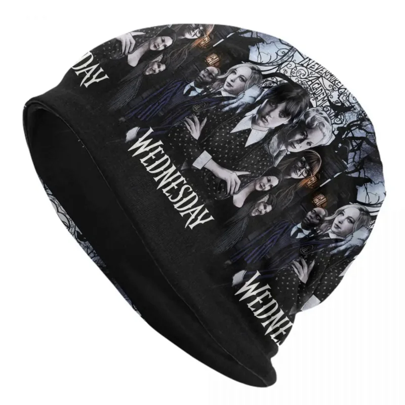 

Wednesday Addams Skullies Beanies Caps Hip Hop Winter Warm Men Women Knitting Hat Unisex Adult Supernatural Comedy Bonnet Hats