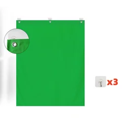 Versatile Chroma Key Photography Backdrop - White/Black/Blue/Green Screen Muslin Cloth - 3000x6000mm (Green With Holes)
