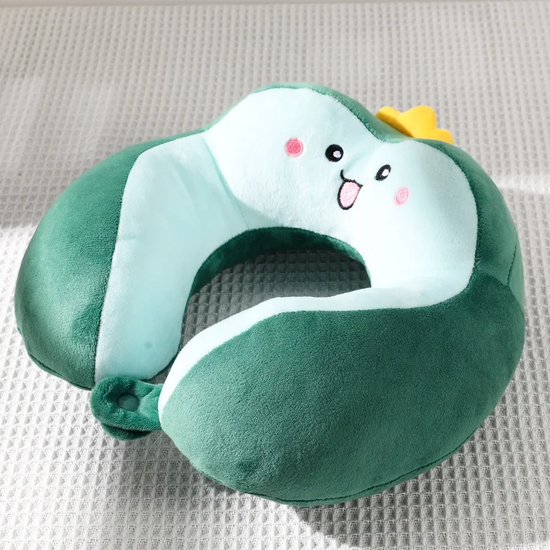 Neck Pillow Desk Nap Pillow New Hump Cartoon U-shaped Pillow Pp Cotton Crystal Velvet Embroidery U-shaped Pillow Car Neck Office Nap Neck