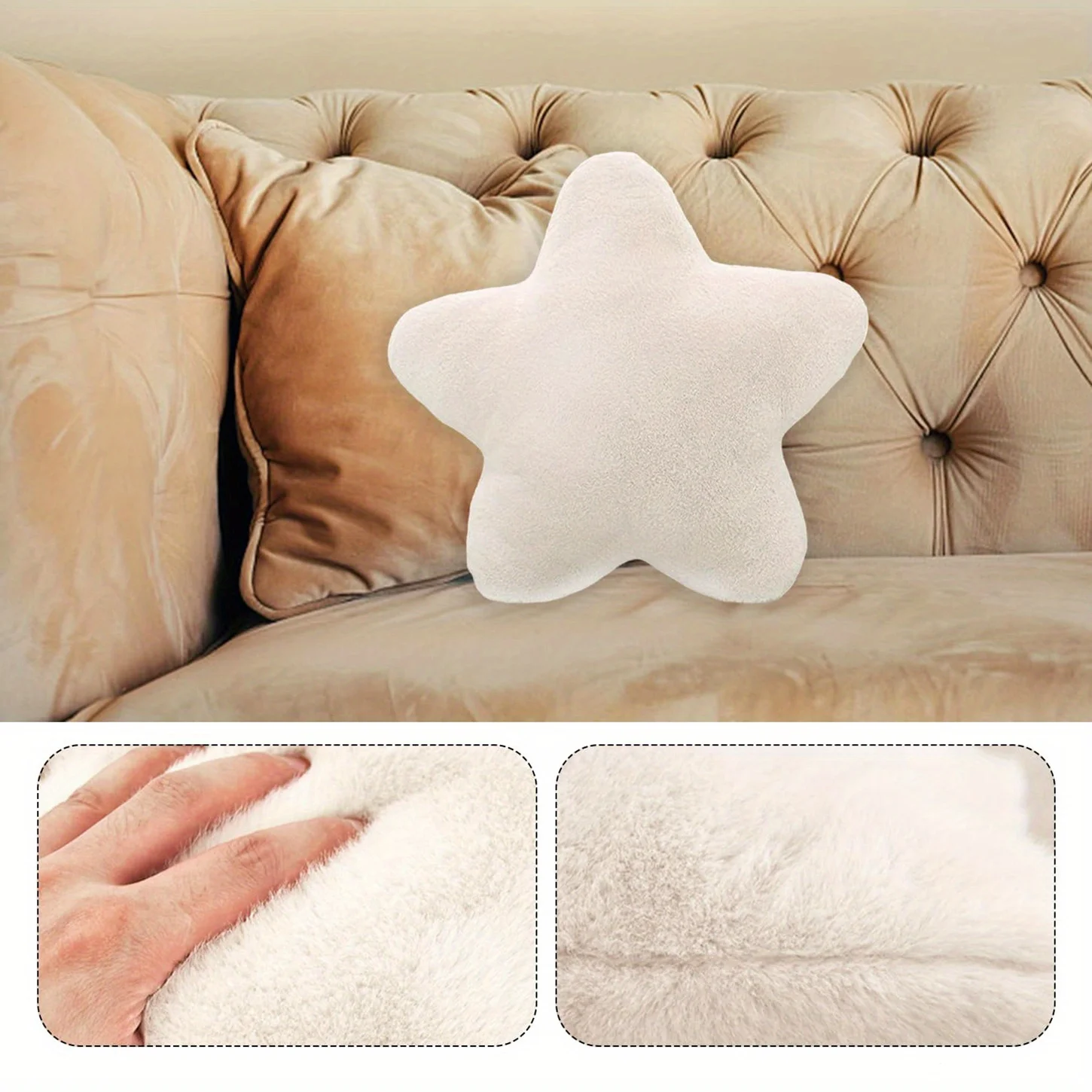 Star Pillow, Soft Star Pillow, Fluffy Star Decorative Pillow, Suitable for Car, Living Room, Sofa and Bedroom, 15.7 inch 5