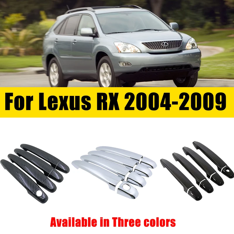 Door Handle Cover Carbon Fiber Chrome For Lexus RX RX300 RX330 RX350 RX400h XU30 2004-2009 Anti-scratch Trim Set Car Accessories