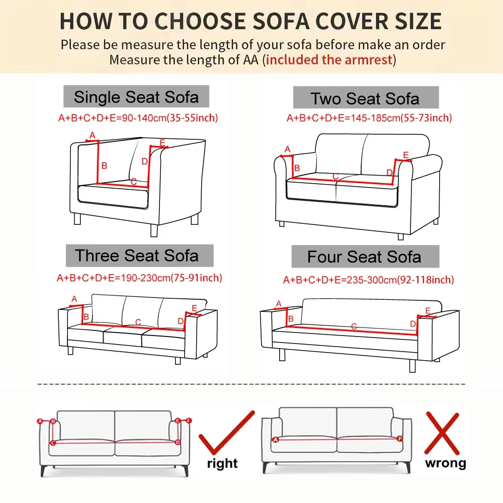 Sofa Covers Thick Elastic Jacquard 1/2/3/4 Seater L-shaped Corner For Living Room