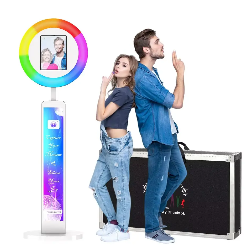 Adjustable iPad Photo Booth with LED Ring Light