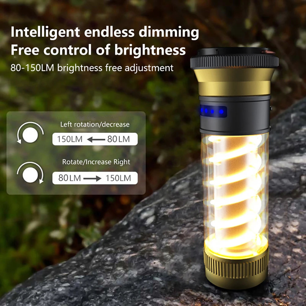 XPG Camping Flashlight Lantern Outdoor Tent Light Torch 2000mAh Type-C USB  Rechargeable Emergency Work Lamp for Fishing Hiking