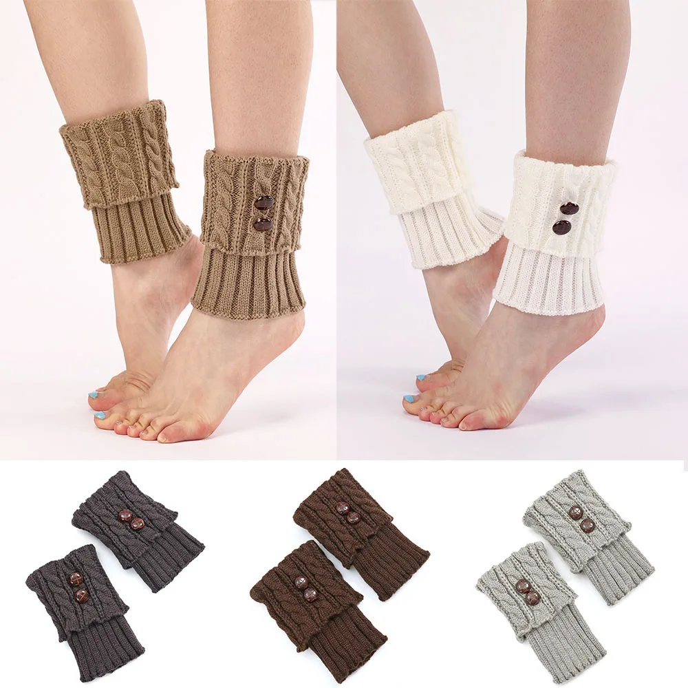 

Women Winter Keep Warm Knitted Boot Leg Socks Ladies Crochet Warmers Boot Cover Women's Leg Warmers Solid Color Ankle Warmers