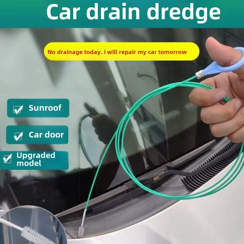 2M Car Drain Dredge Cleaning Brush Auto Sunroof Drain Hole Clog Brush Long Hoses Cleaning Tool Universal Pipe Cleaner