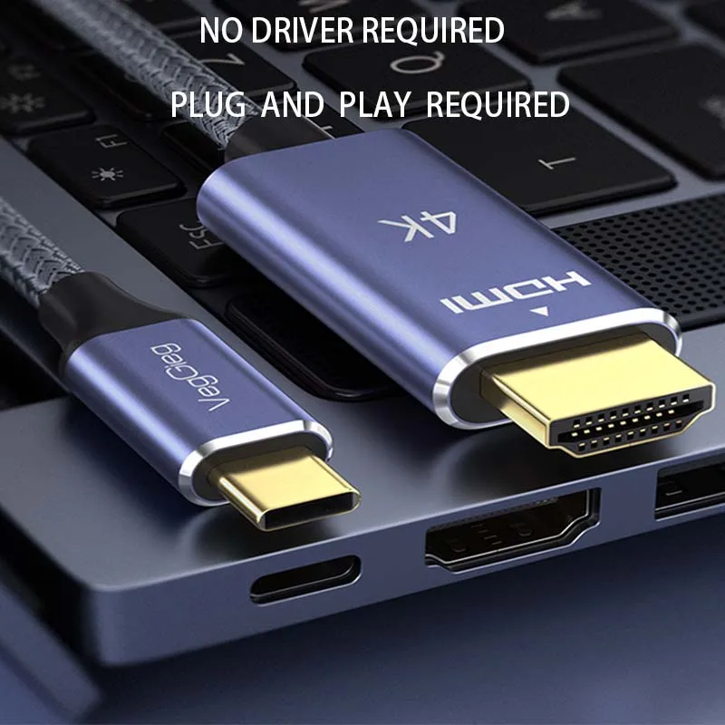 VegGieg USB C to HDMI ̺ , 2M, 4K, USB C Ÿ to HDMI, 3 Thunder, ƺ  2017 2020, е ο ȣȯ